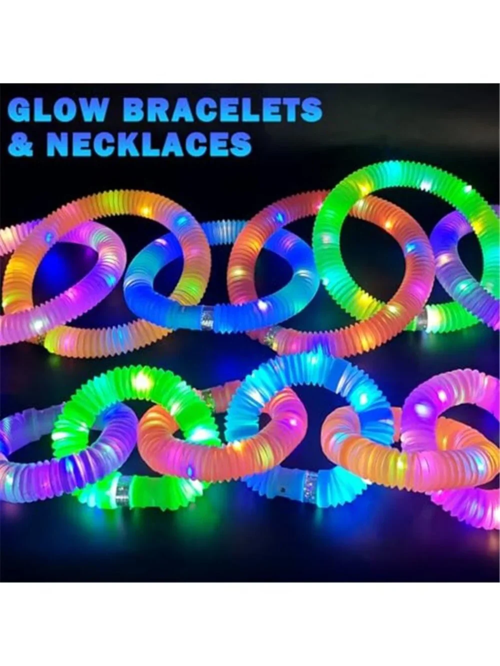 Glow Sticks Camping Essentials for Toddlers 96 PCS,Light Up Pop Tube Toys